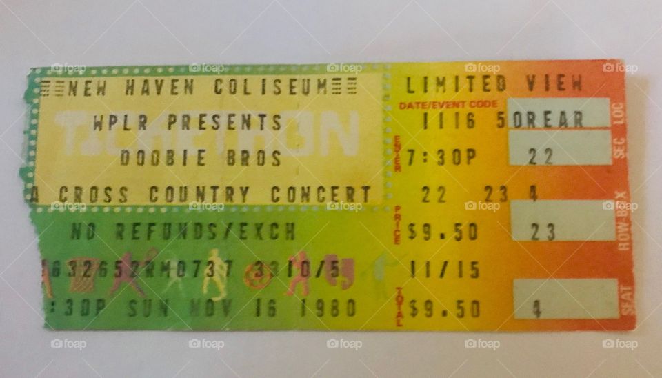 Doobie Brothers Concert Ticket 11-16-1980