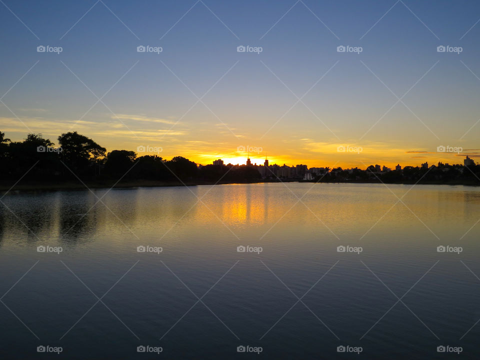 Sunset at lake - São José do Rio Preto - Brazil