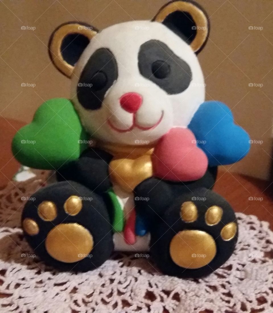 handmade color on a panda of thun collection. A joyfull explosion of color. show to the world your empaty