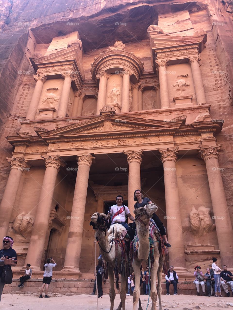 On camels in Petra Jordan 