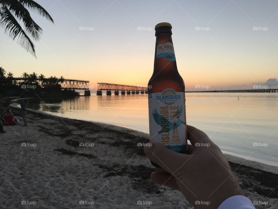 Beer at sunset 