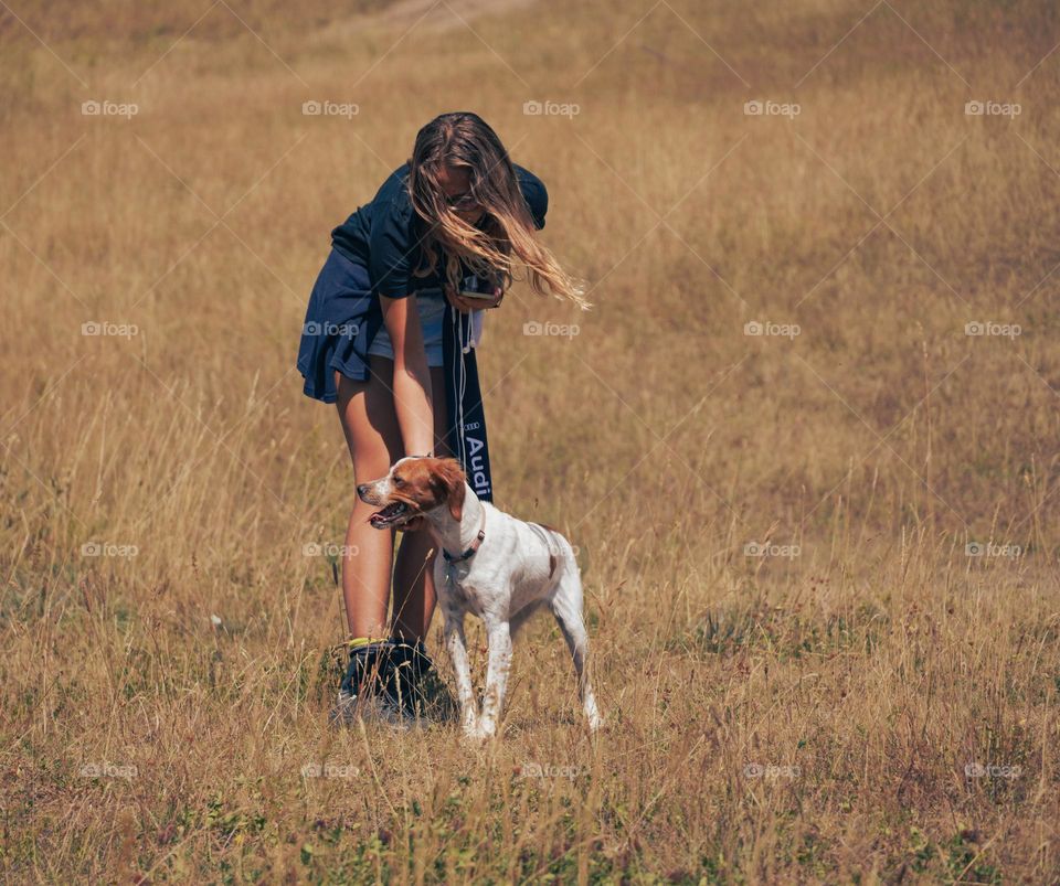 girl with a dog