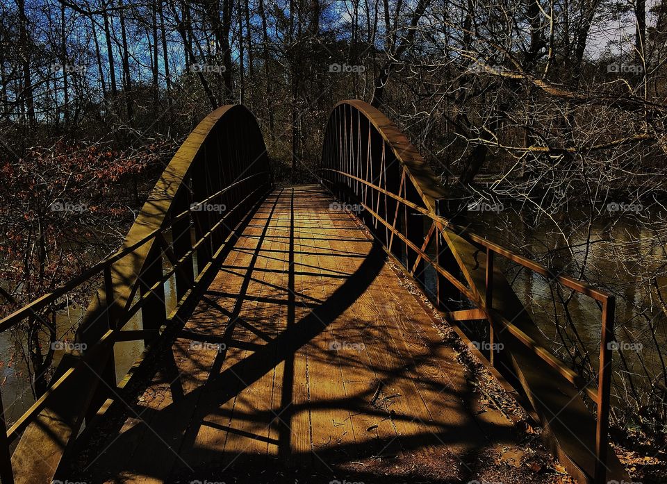 Walk Bridge At Sunset