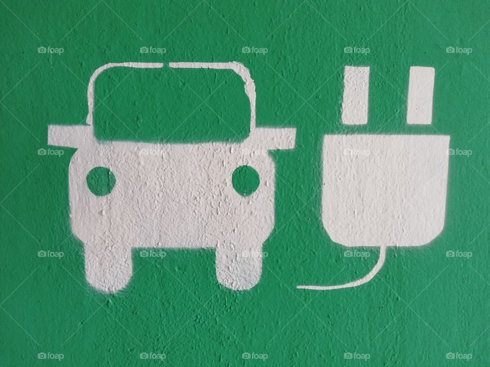 Electric charging symbol for cars