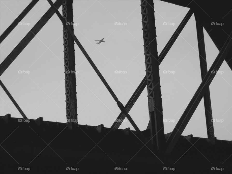 View of Plane through Bridge