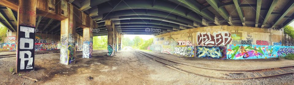 Graffiti and train tracks 
