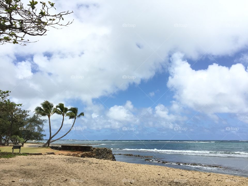 Sunset beach in Oahu 