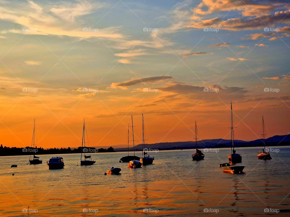 Bodensee im Abendrot