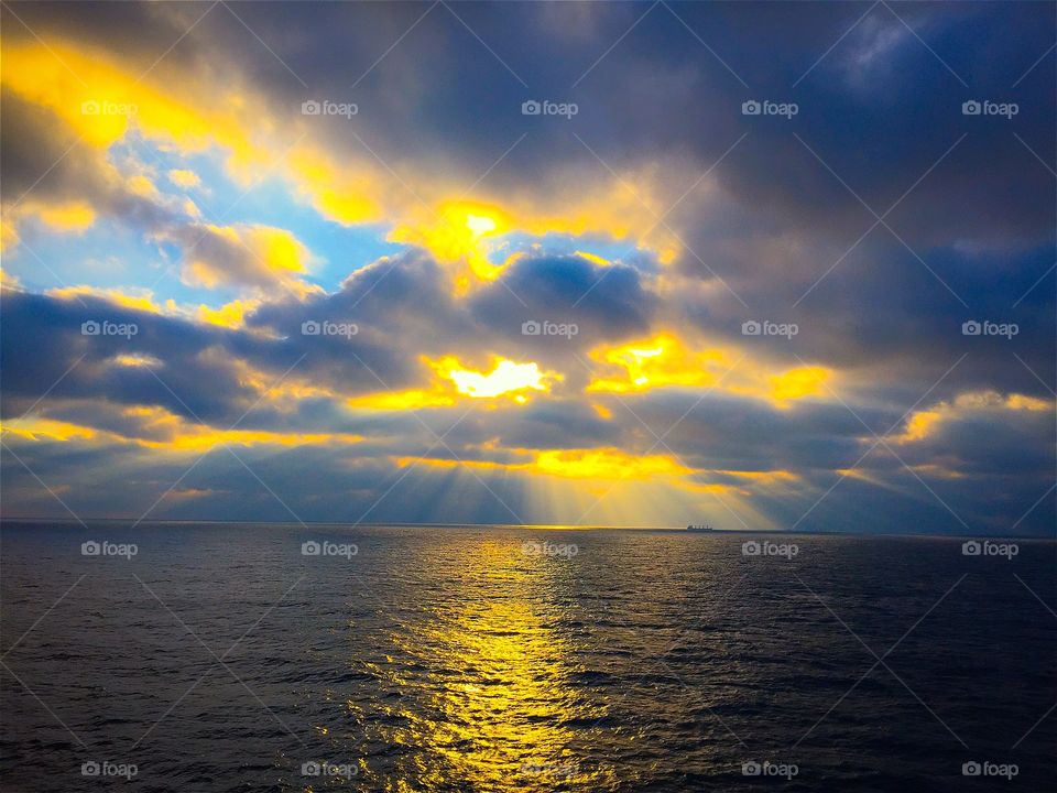Sun at sea