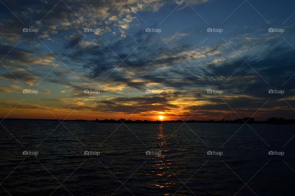 summer sunrise on the lake