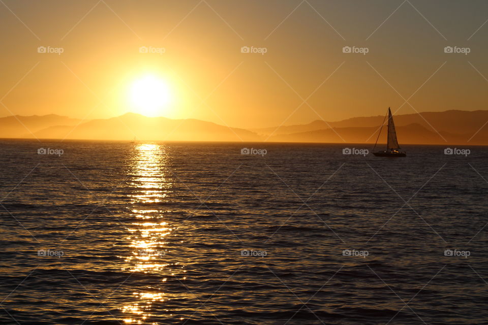 Sunset, Water, Sea, Ocean, Dawn