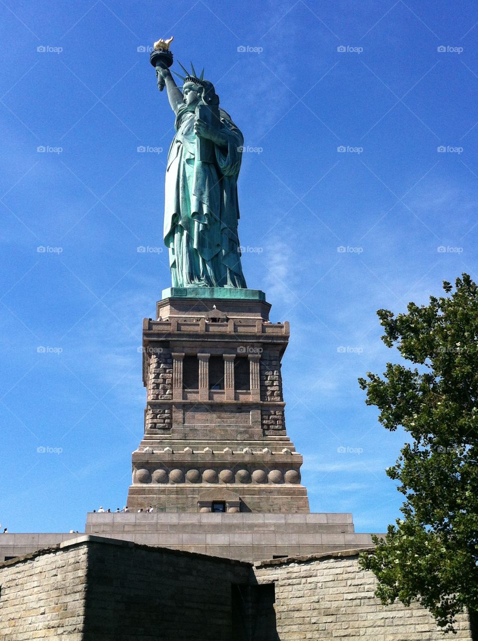 Statue of Liberty.  Beautiful day statue