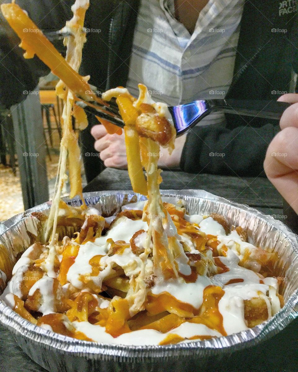 Buffalo chicken cheese fries