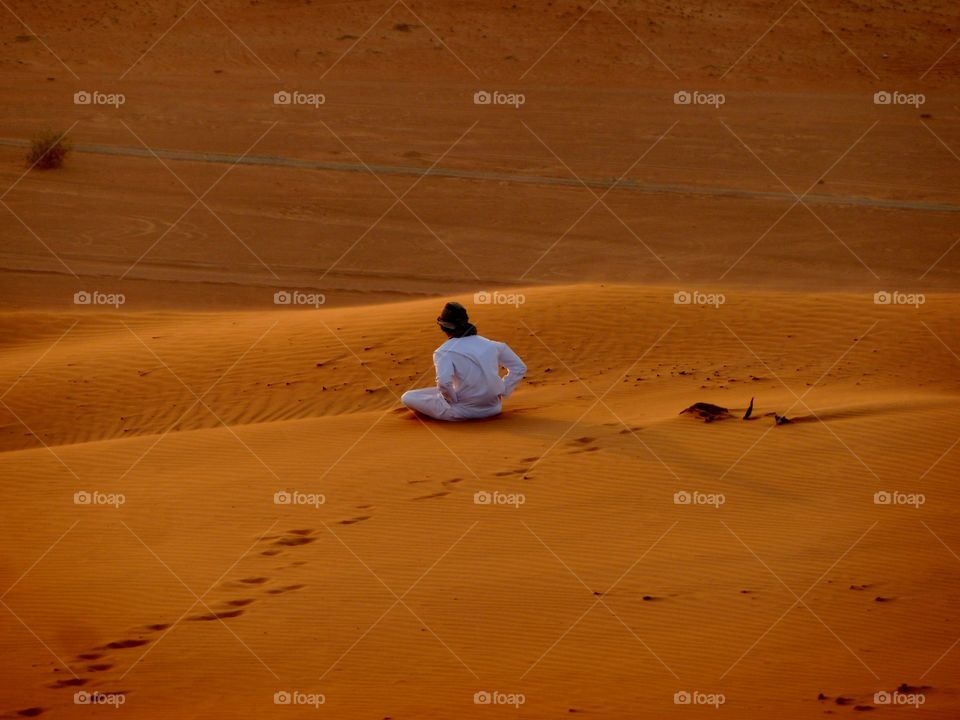 Arabian man in desert 