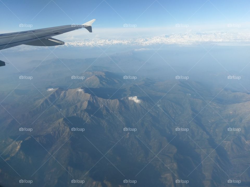 Flying over Chile's mountains