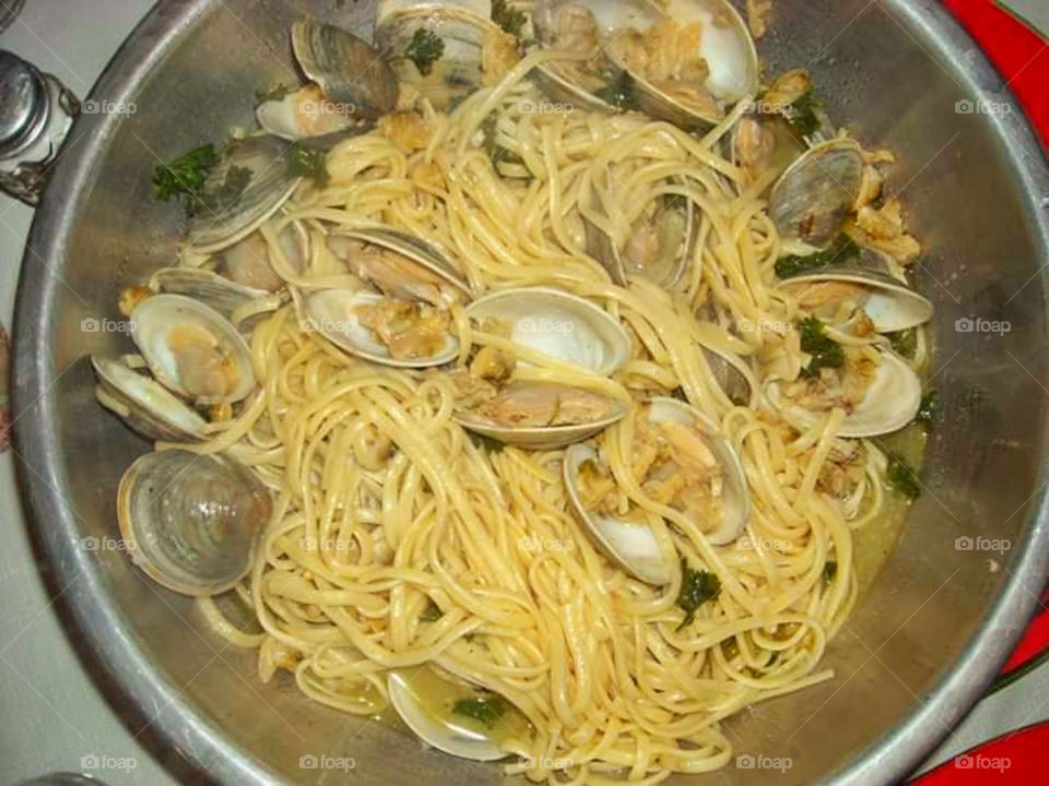 Fried clams,Spaghetti