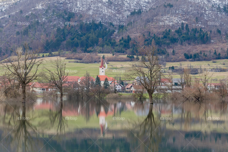 Intermittent lake in Planina, Slovenia