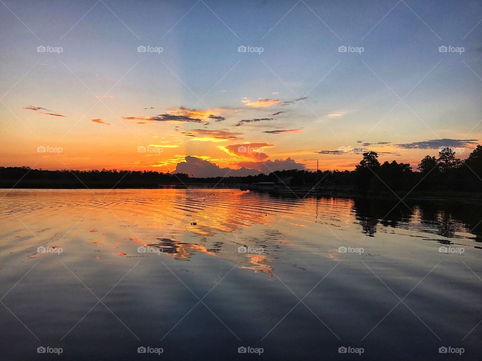 Sunset on a lake 