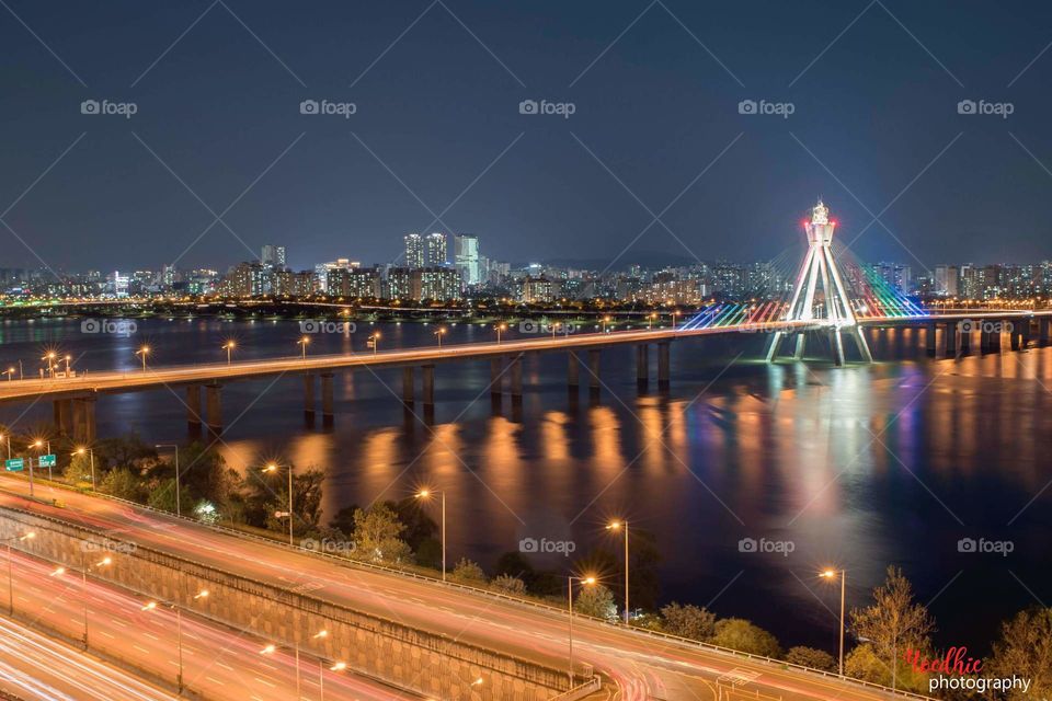 Olympic sport bridge nightphotography