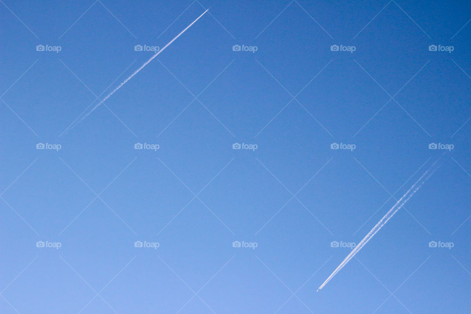 Two Airplane in clear sky