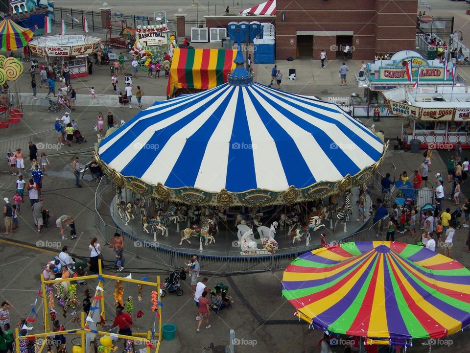Wisconsin State Fair - view of midway from cable car