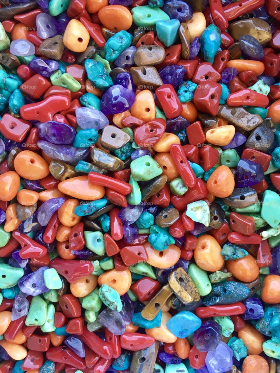 Colorful semiprecious stone beads