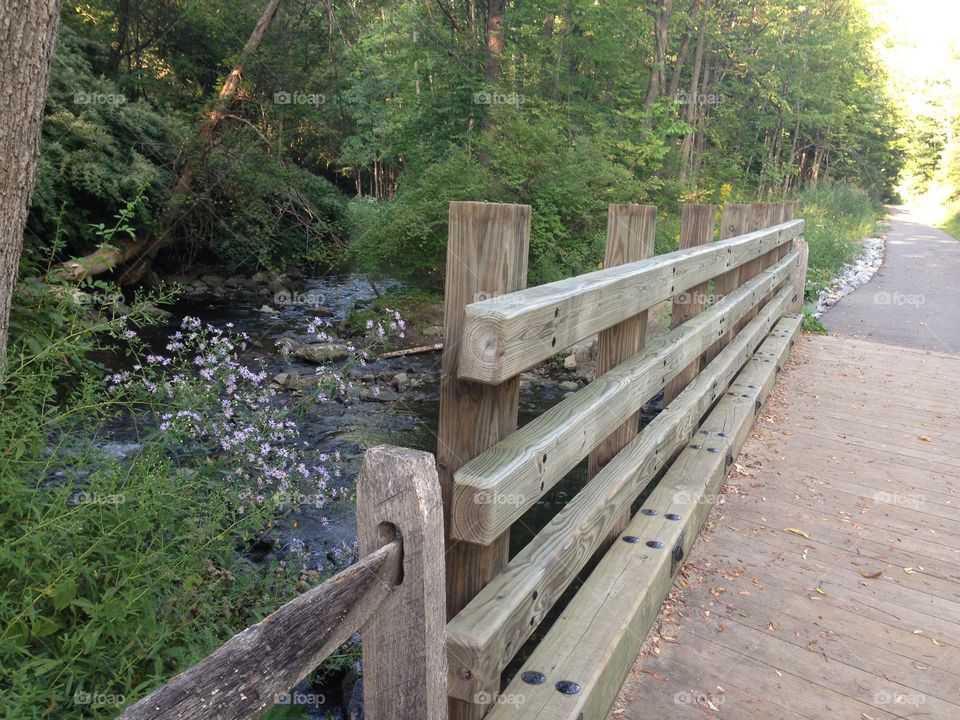 Beautiful community trail in Saratoga Springs, New York