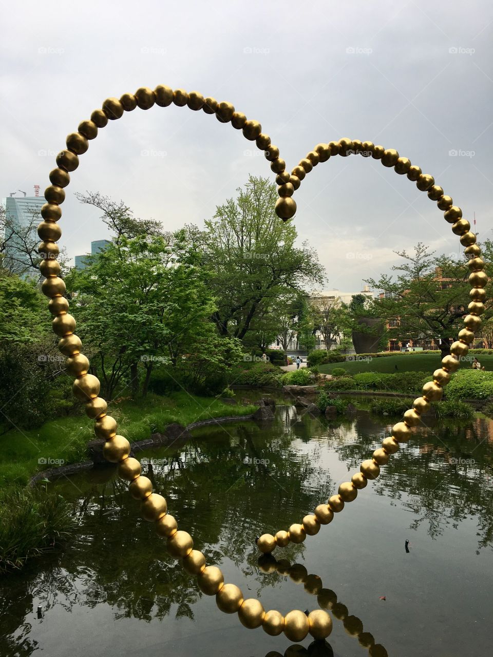 Heart in pond