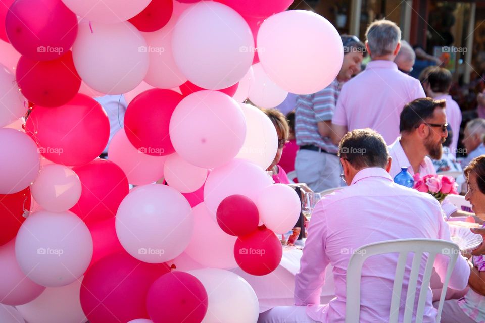 Balloons in the shades of pink