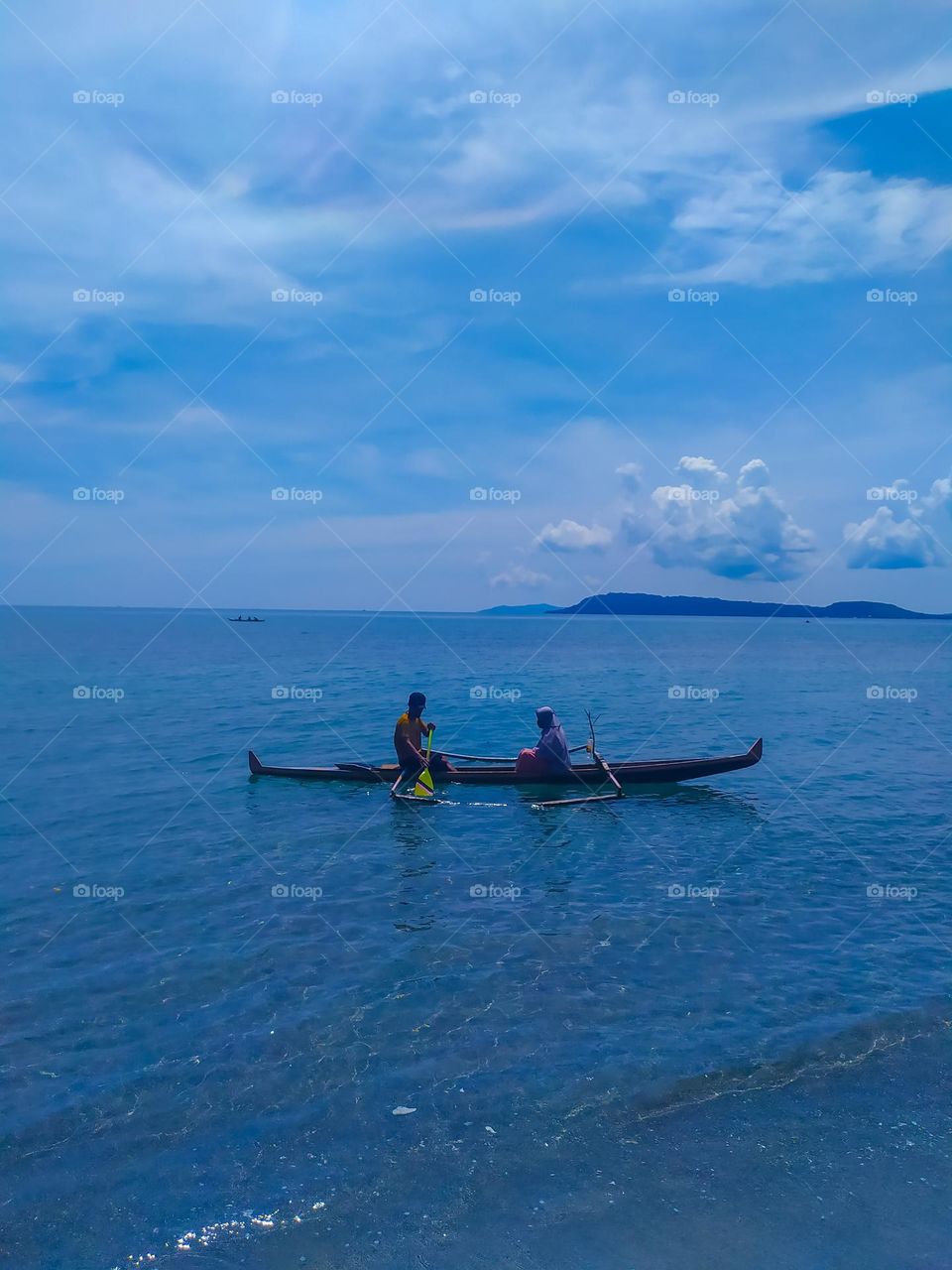 fishing boats in the sea of ​​Maluku Indonesia