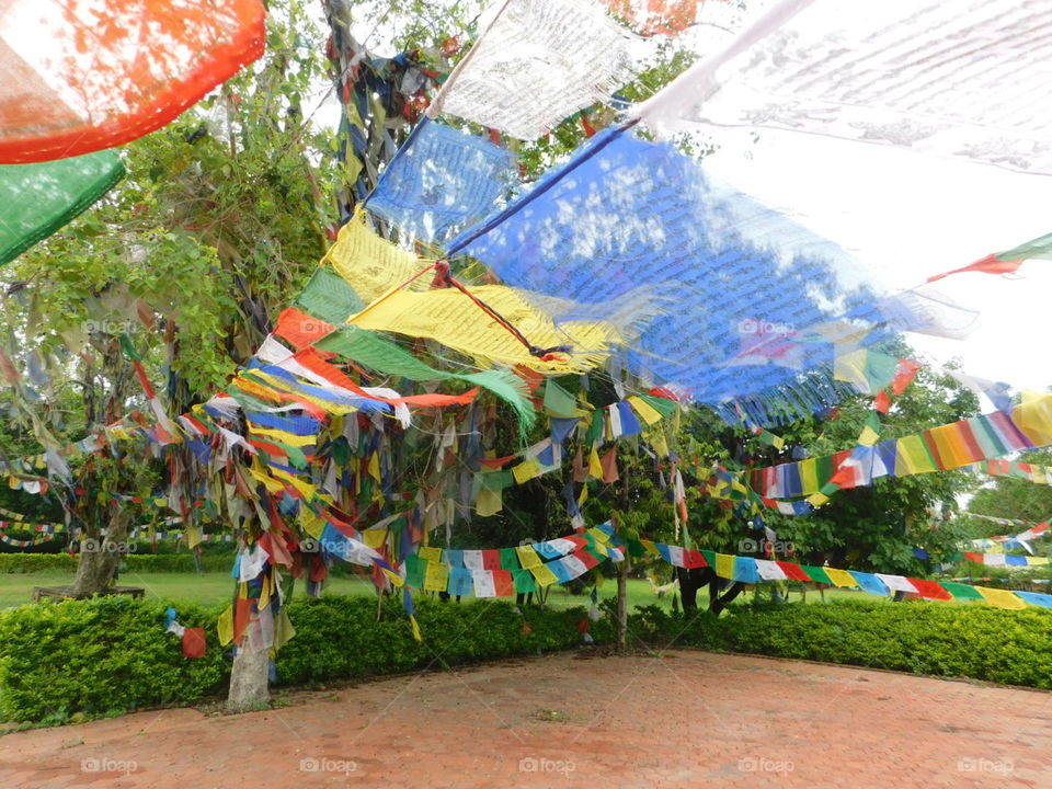 Buddhist prayer flags in nepal