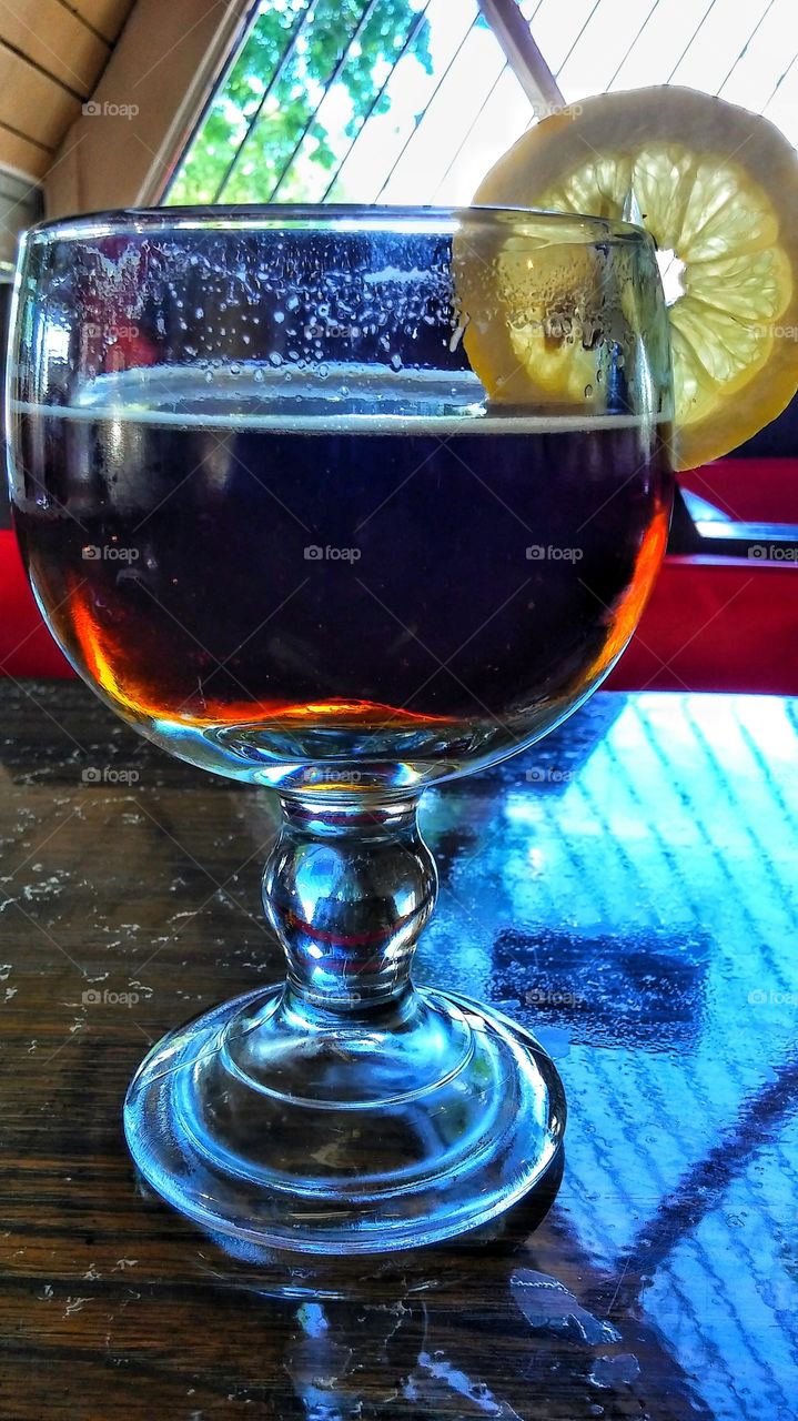 Amber Lemon Beer Glass