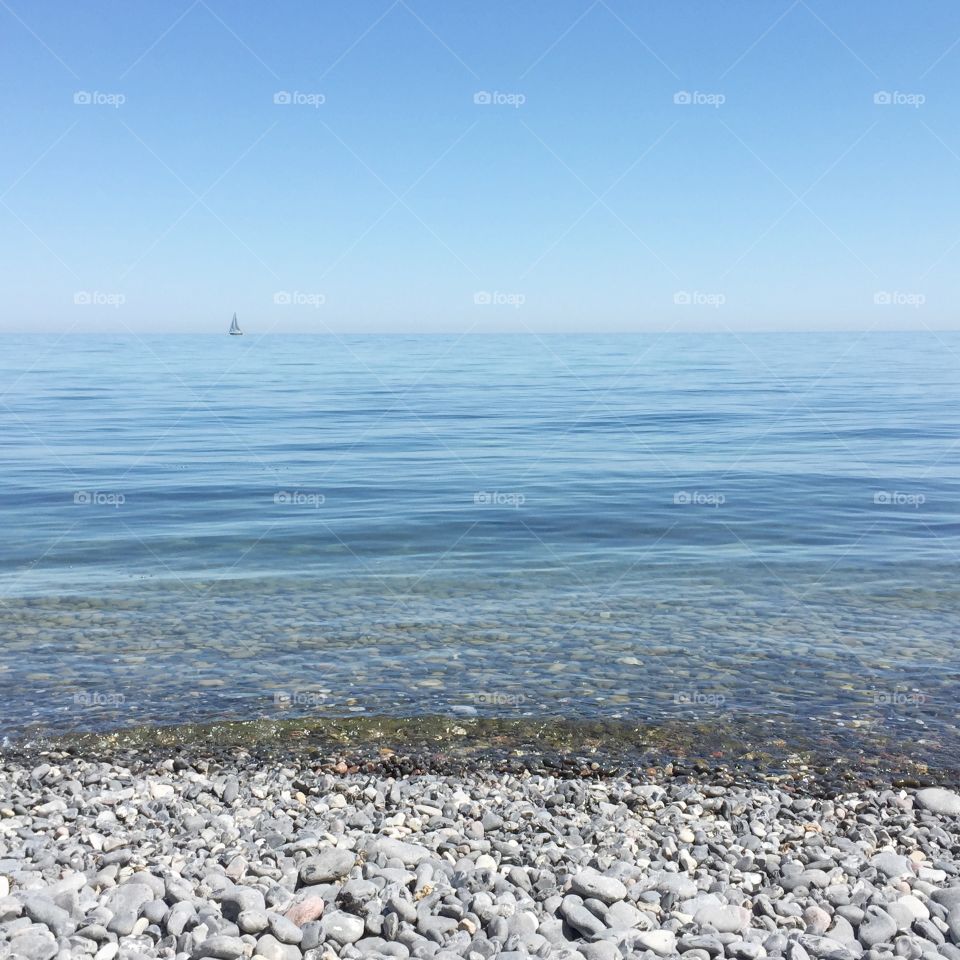 Silent sea . The sea at Møns Klint, Denmark