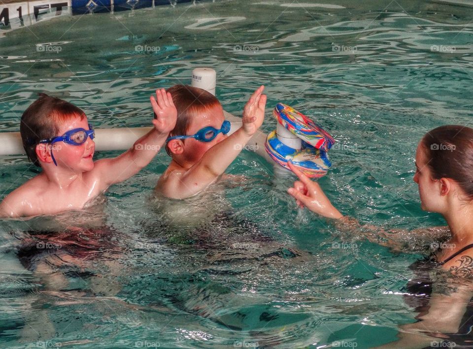 Boys At Swimming School