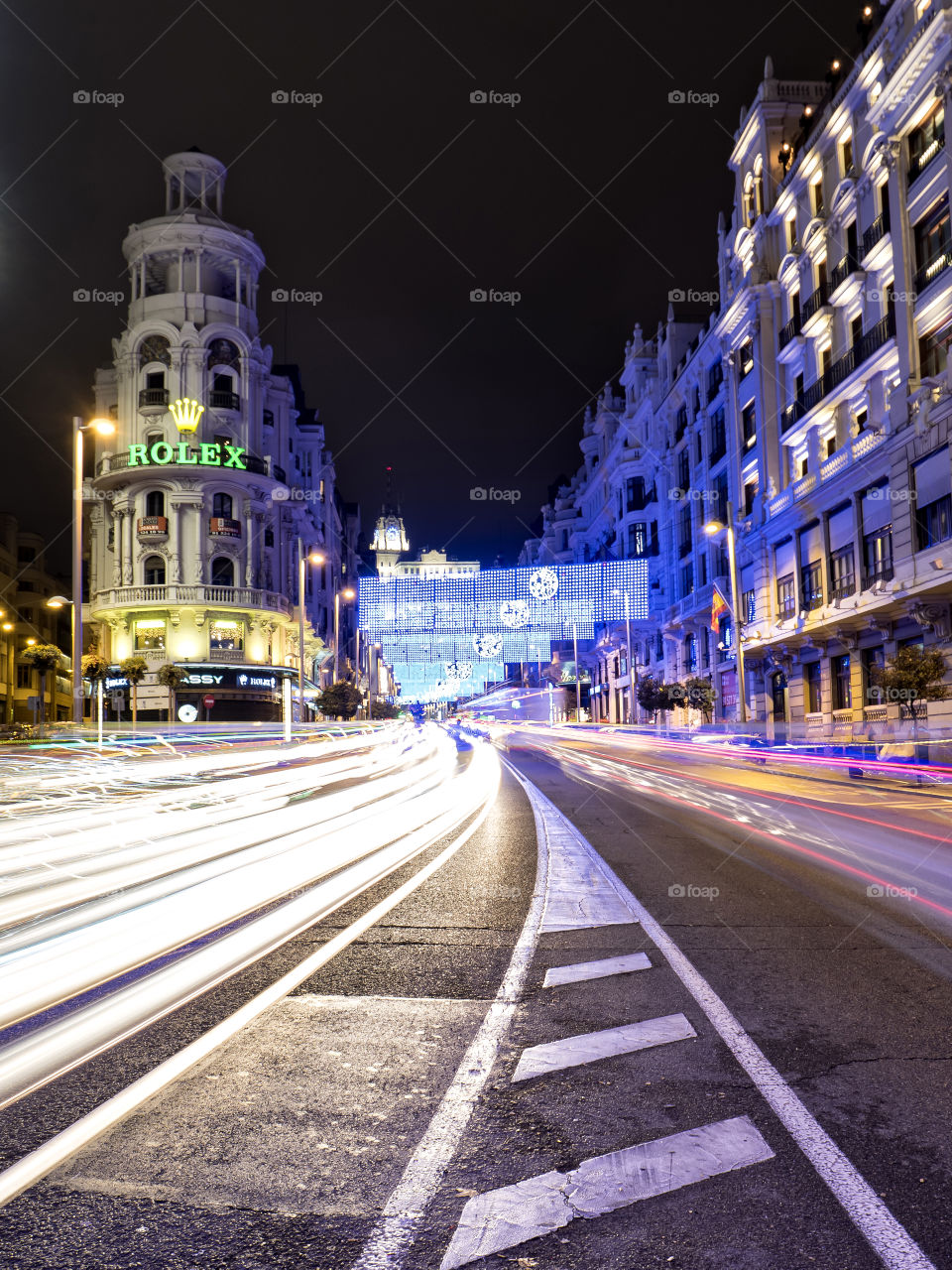 Christmas night in Gran Via of Madrid 