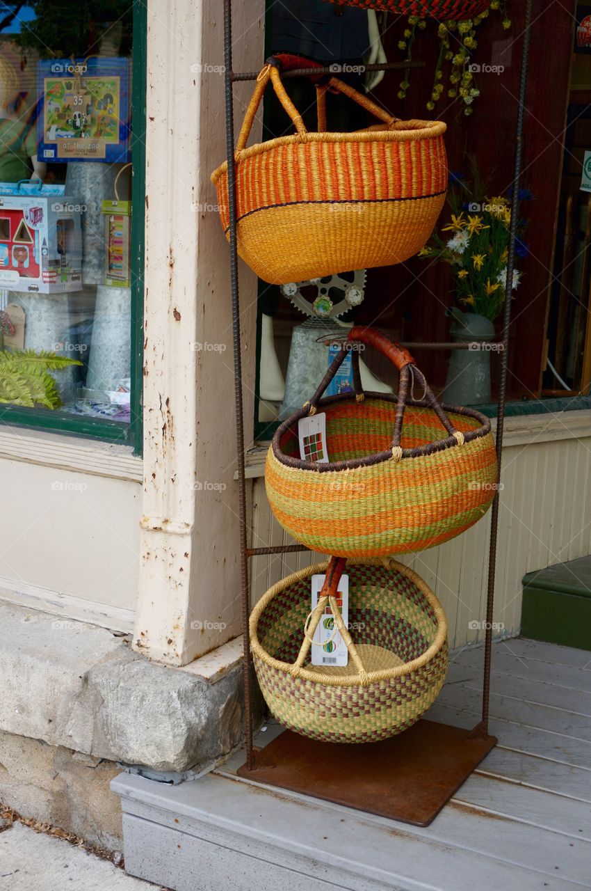 Storefront. Baskets for Sale