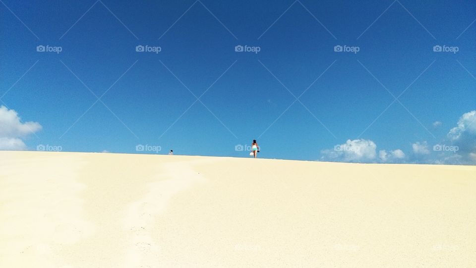 walking on the sand dunes fuerteventura