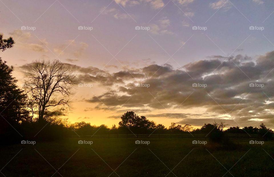 Sunset on the mountain in Fort Payne