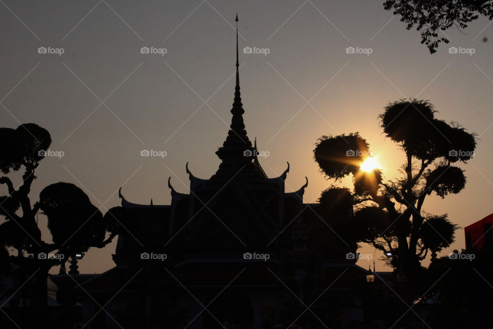 Wat Arun Temple on the evening 