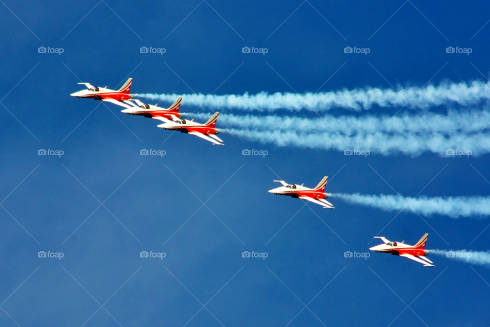 Fighter Planes Performing Airshow