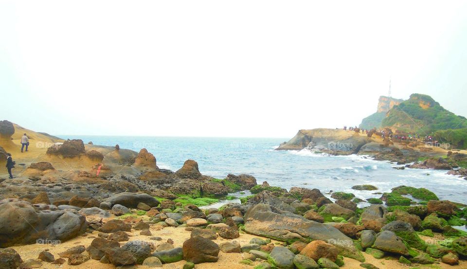Panoramic view of coastline