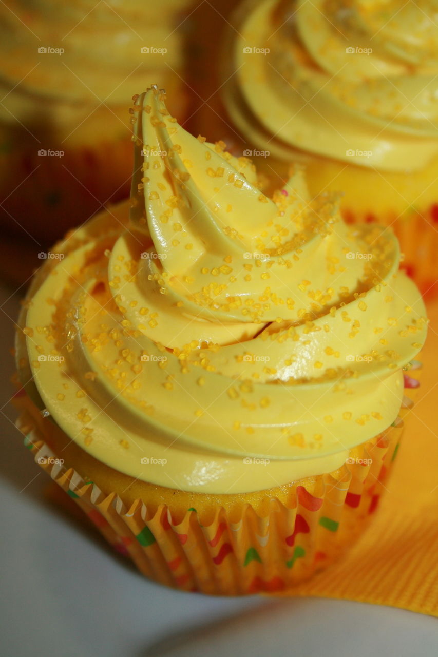 Homemade Yellow Cupcake with Buttercream Icing