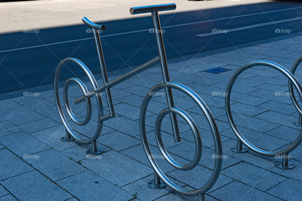 bike stand in a city