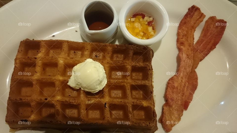 bacon and waffles