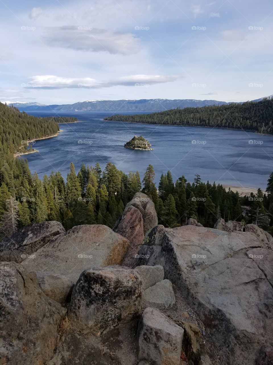 View of idyllic lake tahoe