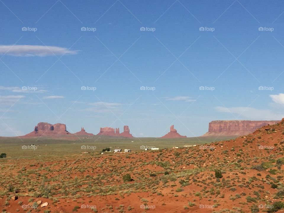 The beautiful landscape of the big monument valley tribal park in Utah.