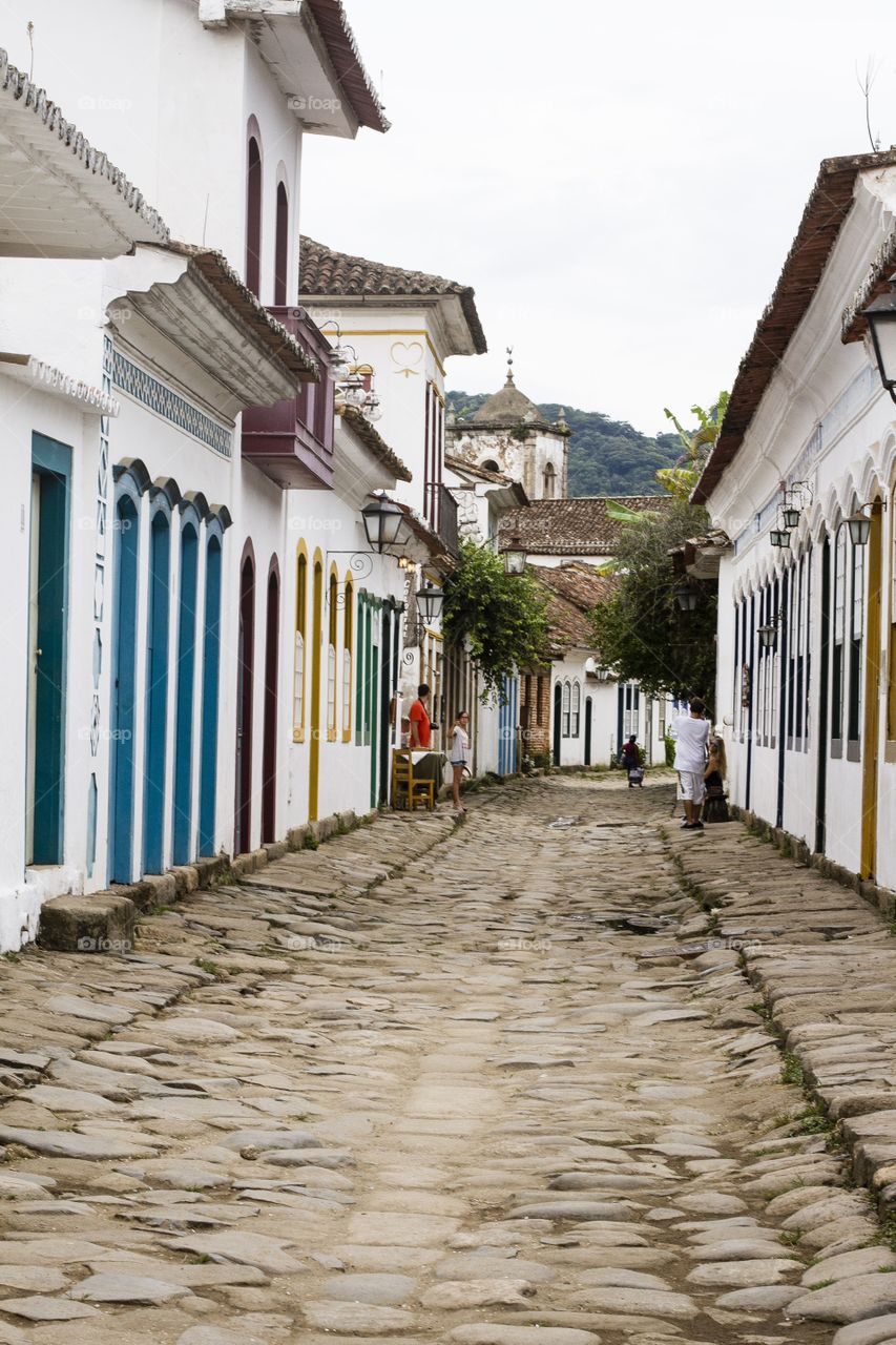 Colonial street. A small street in the colonial village of Paraty in Rio de Janeiro 