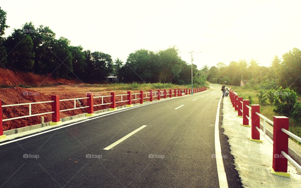 Sunlight in road way