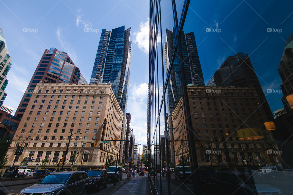 Buildings reflection downtown 