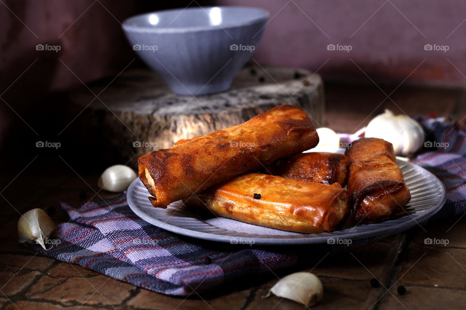 deep fried monggo sprouts wrapped in lumpia wrapper